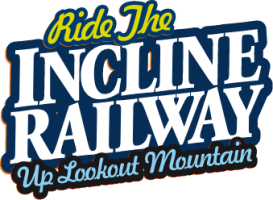 Logo with text 'Ride The Incline Railway Up Lookout Mountain'.